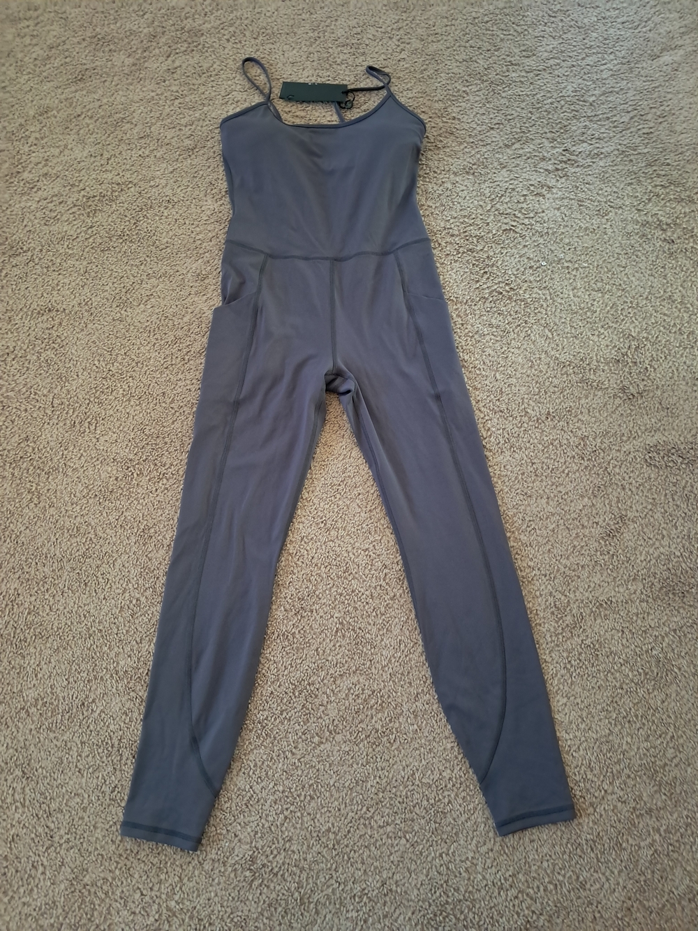 GREYSON Slim Gray Spaghetti-Strap Jumpsuit